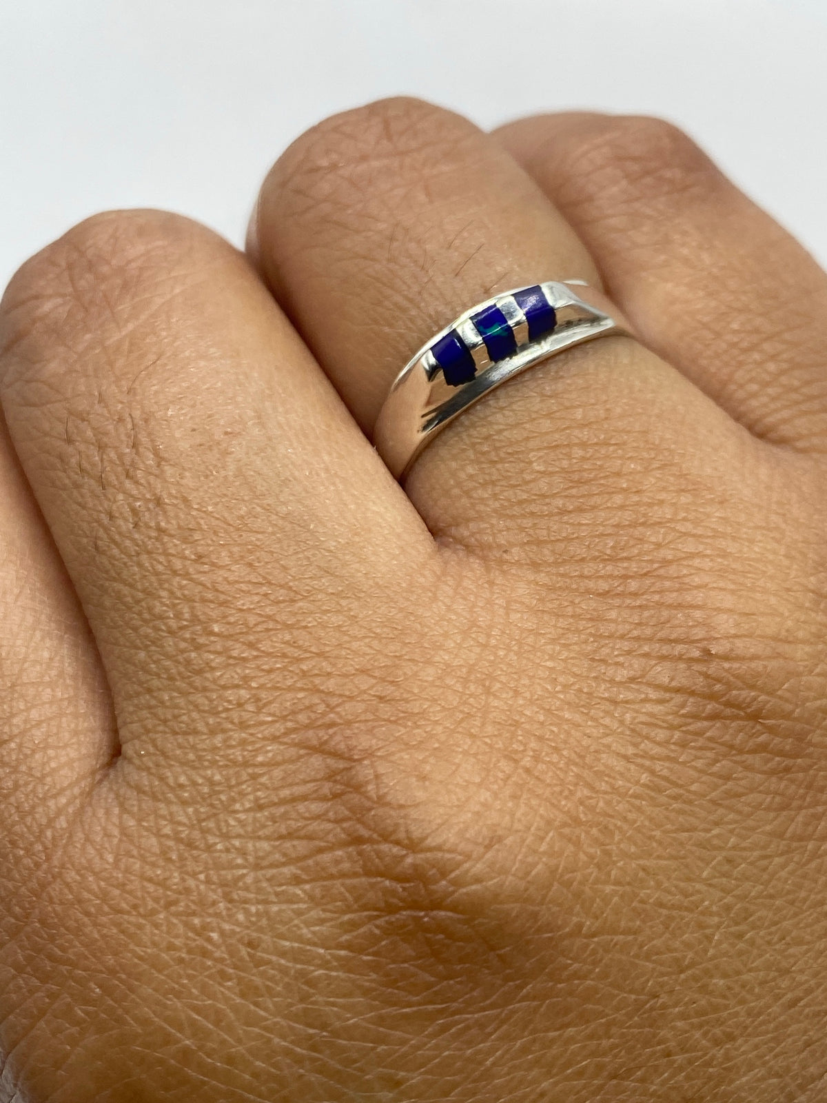 Anillo de Plata 925 Minimalista con Piedra Azul — Taxco — foto 6