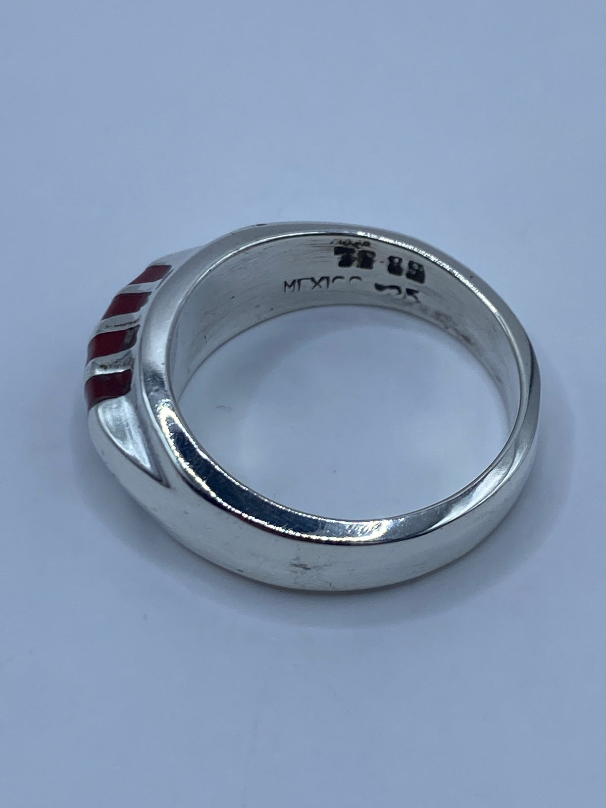 Anillo de Plata con Coral Rojo — Taxco 925 — foto 5
