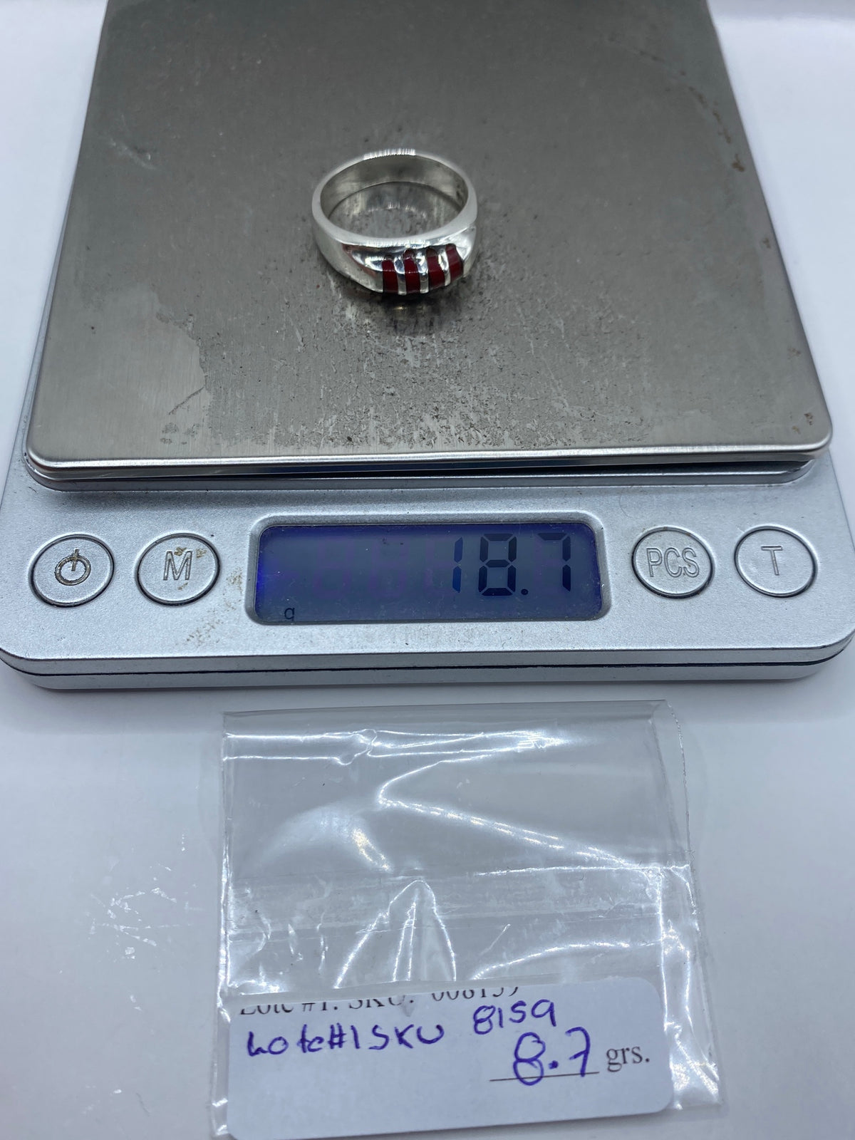 Anillo de Plata con Coral Rojo — Taxco 925 — foto 7