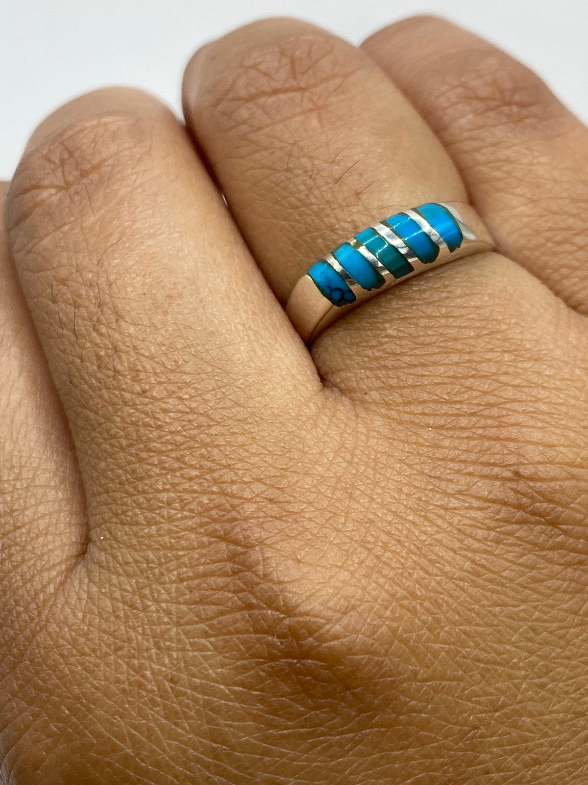 Anillo de Plata con Turquesa Azul Cielo — Taxco 925 — foto 6
