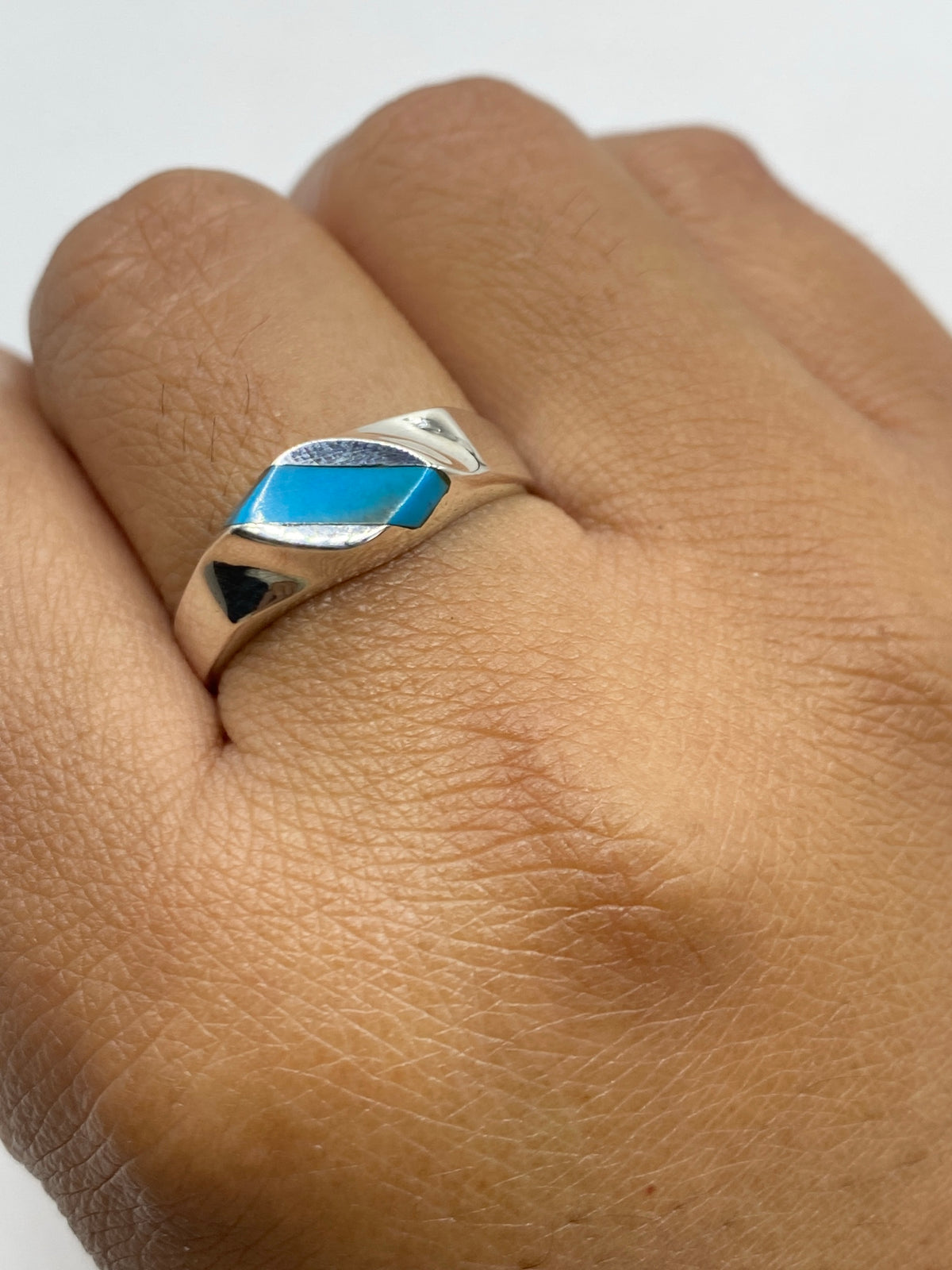 Anillo de Plata Turquesa Azul Cielo — Taxco 925 — foto 6