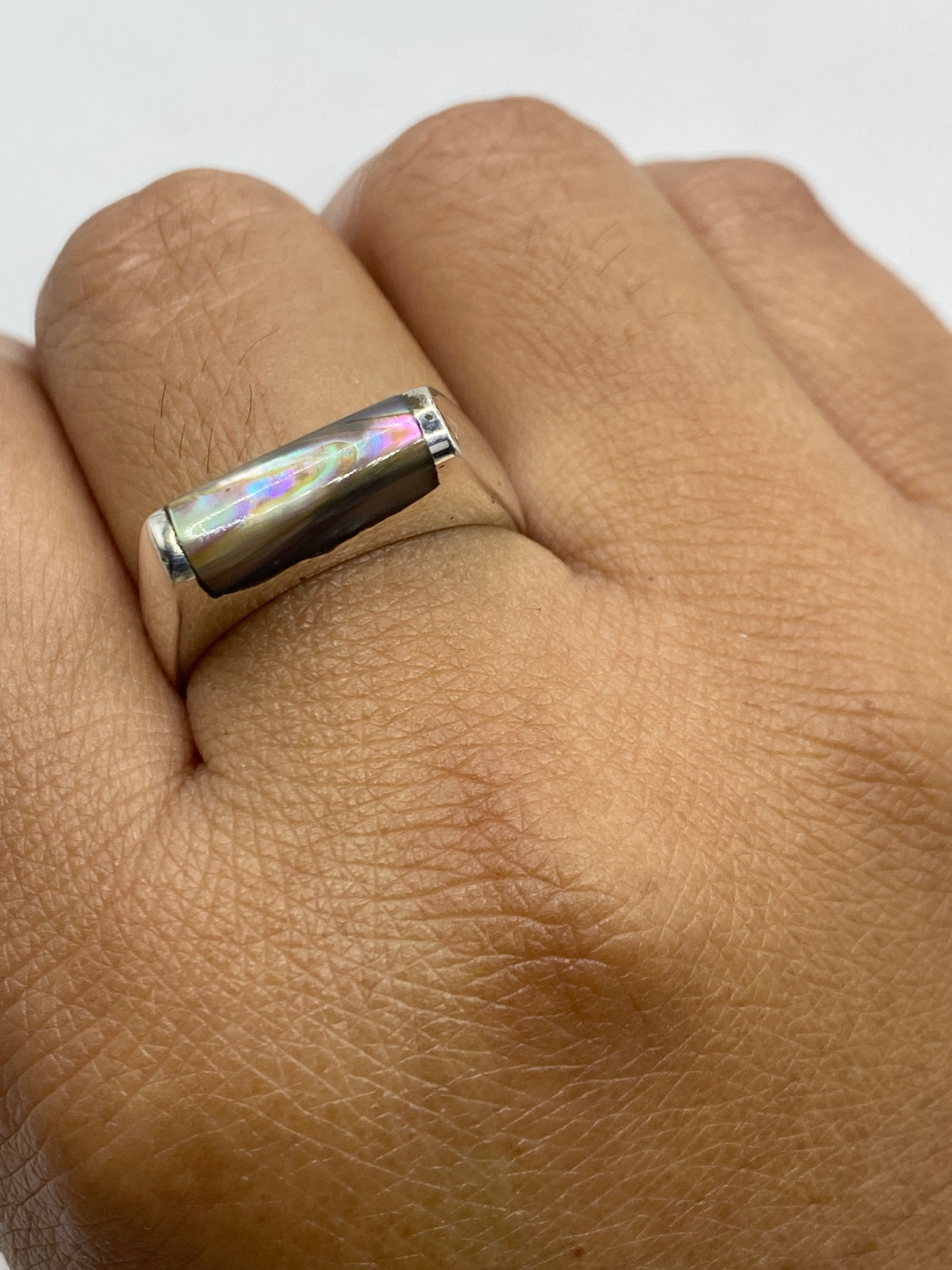 Anillo de Plata con Concha de Abulón Tornasol — Taxco 925 — foto 6