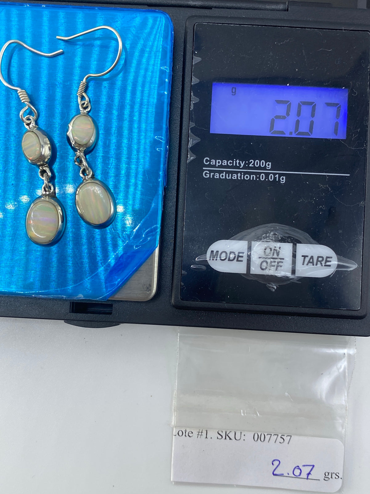 Aretes de Plata con Ópalo de Fuego — Taxco 925 — foto 6