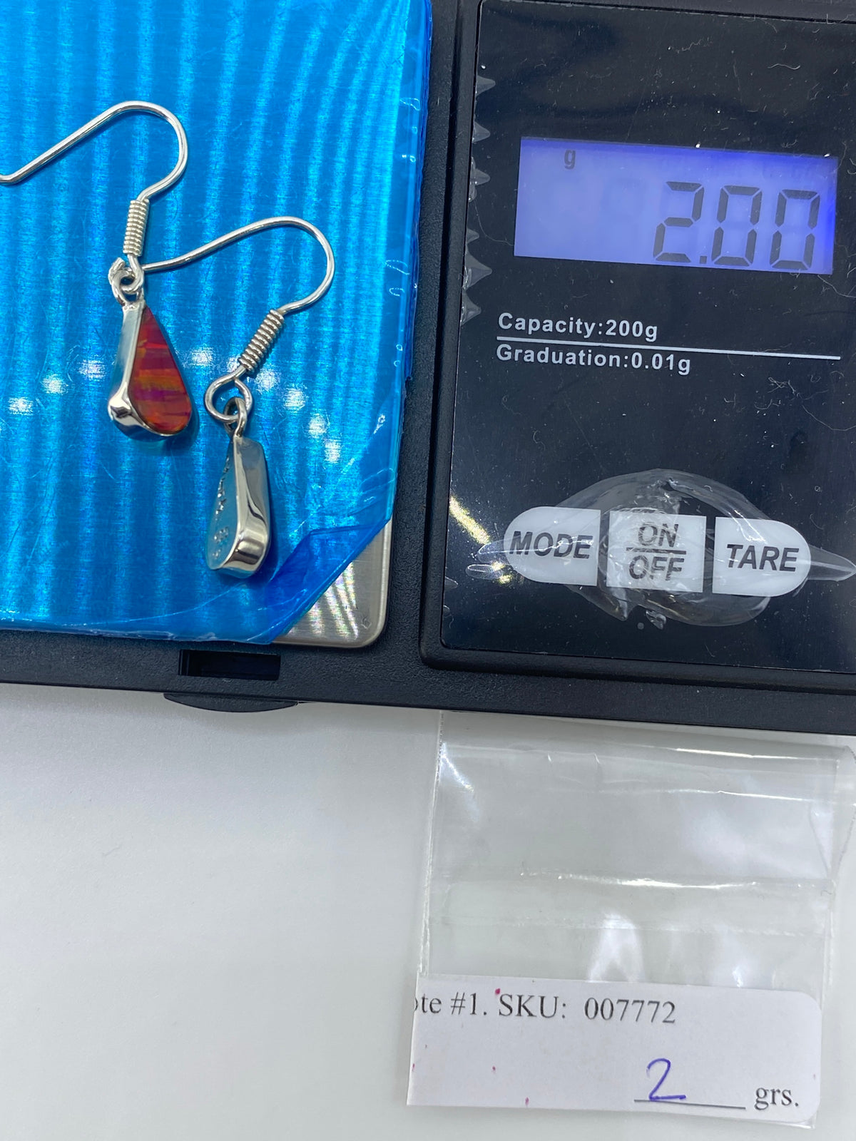 Aretes Plata 950 Ópalo de Fuego Rosa — Taxco — foto 6