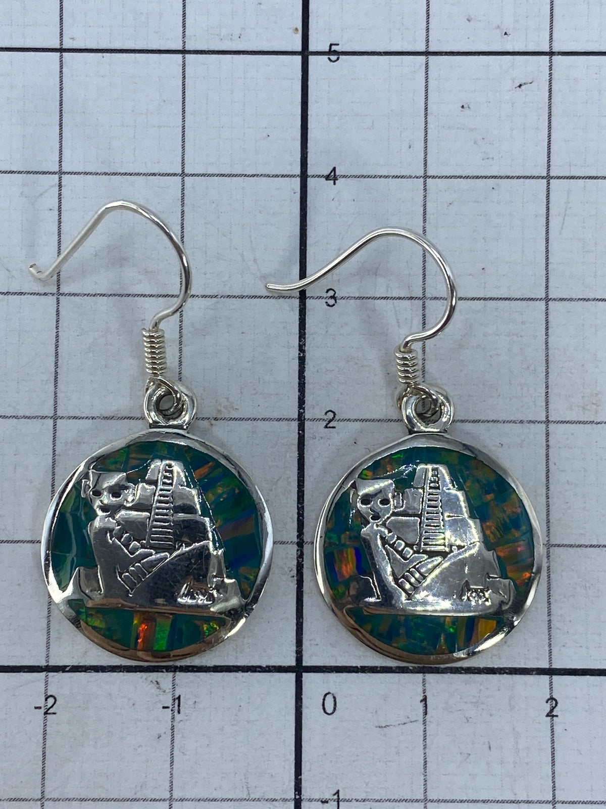 Aretes puestos, medida 3.5 cm, gancho francés de plata