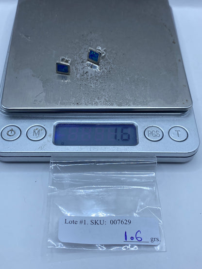 Aretes de Plata 950 con Ópalo de Fuego Azul — Taxco — foto 6