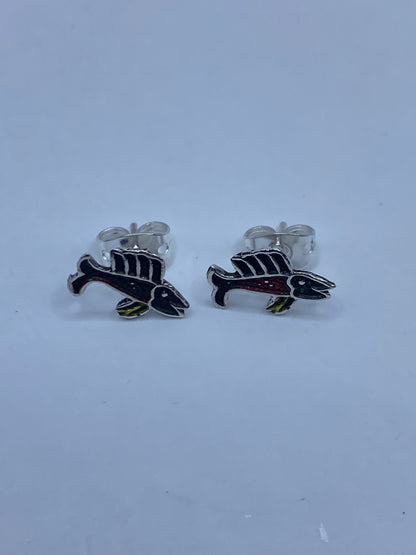 Aretes Plata Pez Vela Repujado — Taxco 925 — foto 5