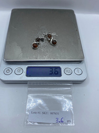 Aretes de Plata con Ámbar Dorado — Taxco 925 — foto 6