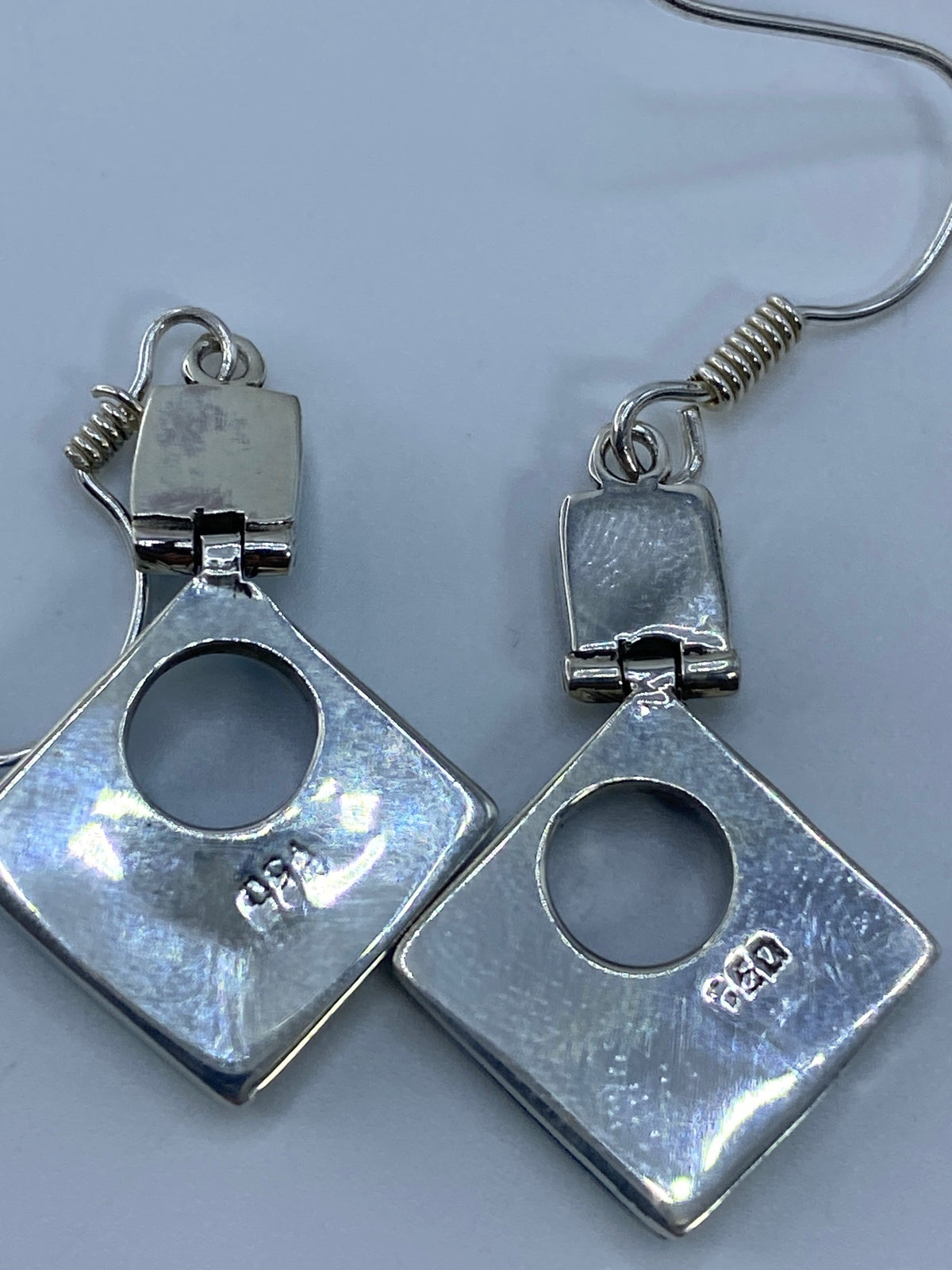 Aretes de Plata Ópalo de Fuego Verde Olivo — Taxco 950 — foto 5