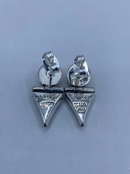 Aretes Ópalo de Fuego Verde de Plata 950 — Taxco — foto 5