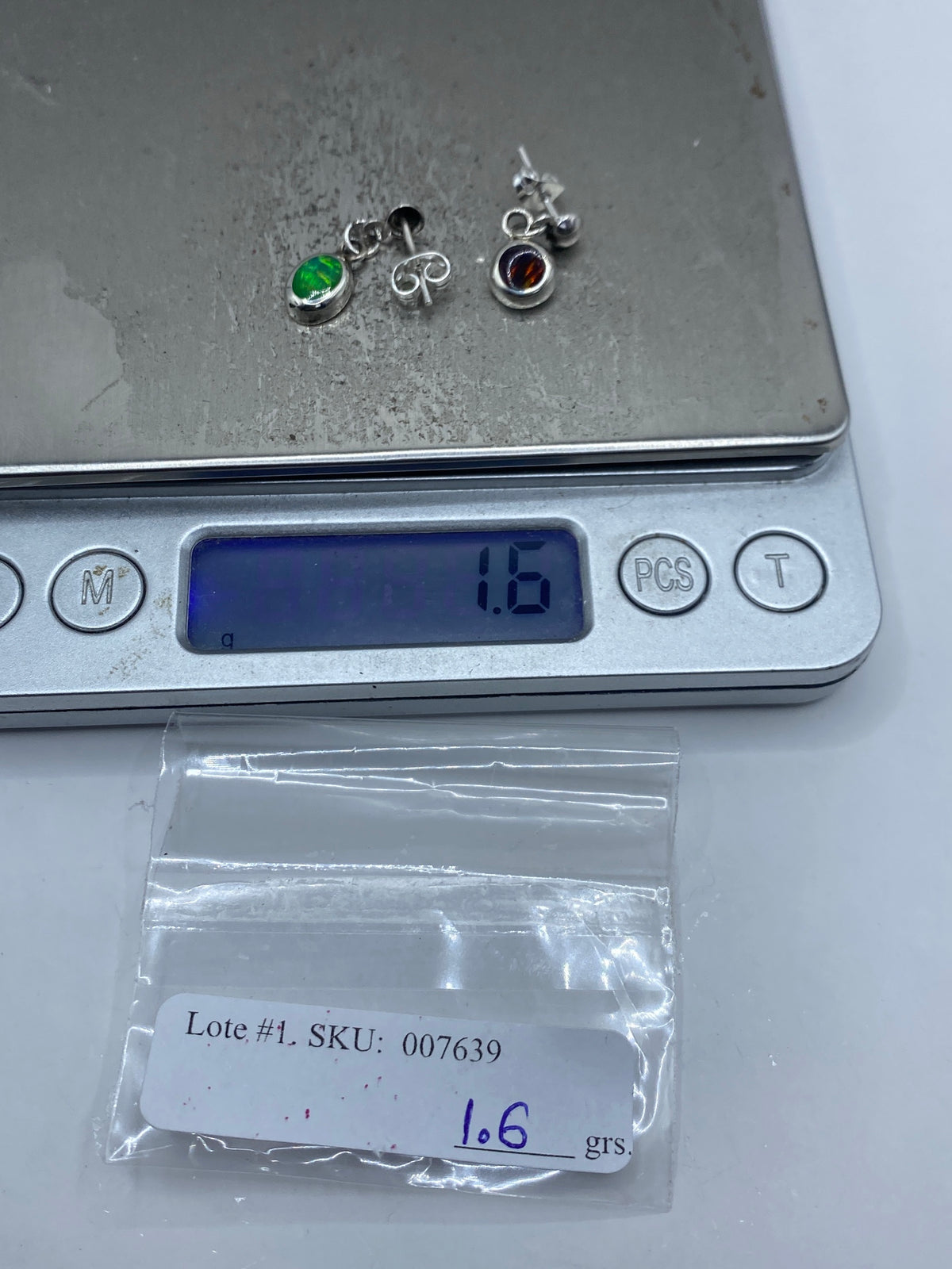 Aretes de Plata con Ópalo de Fuego Multicolor — Taxco 925 — foto 6