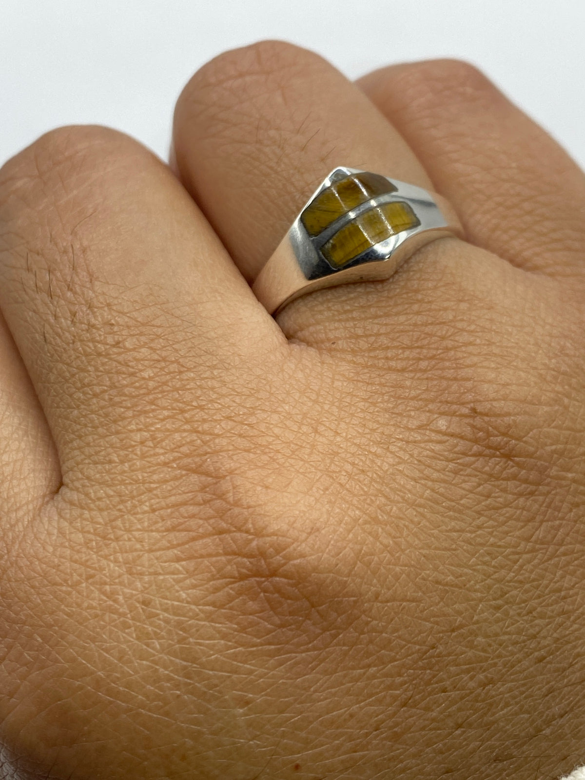 Anillo Ojo de Tigre Café de Plata 925 — Taxco — foto 6