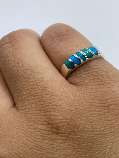 Anillo de Plata con Turquesa Azul Cielo — Taxco 925 — foto 6