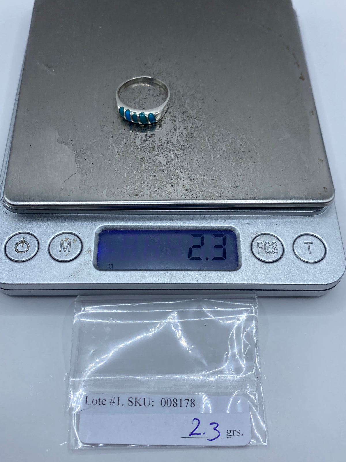 Anillo de Plata con Turquesa Azul Cielo — Taxco 925 — foto 7