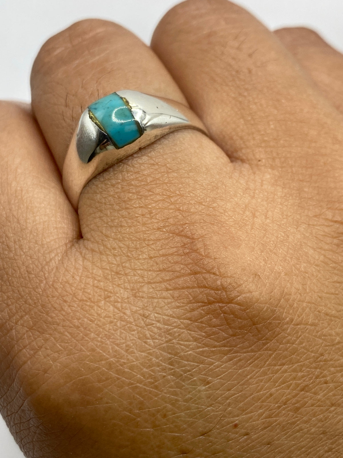 Anillo de Plata Turquesa Azul Cielo — Taxco 925 — foto 6