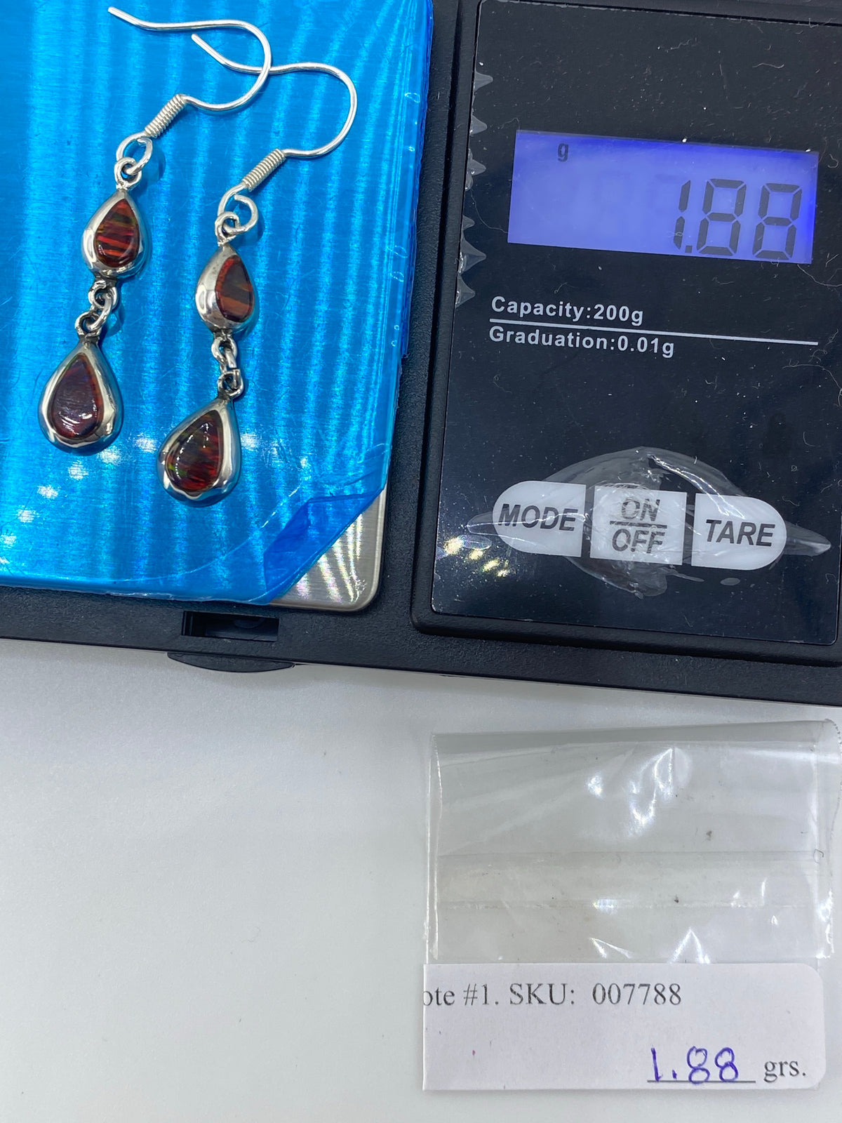 Aretes de Plata con Ópalo de Fuego Multicolor — Taxco 925 — foto 6
