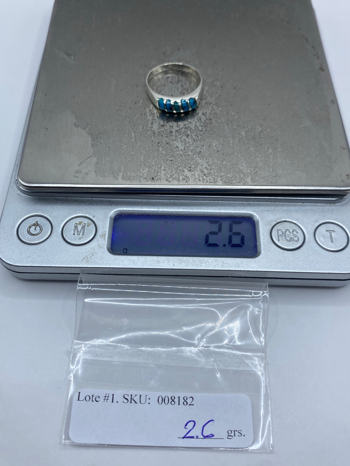 Anillo de Turquesa Azul Cielo en Plata 925 — Taxco — foto 7