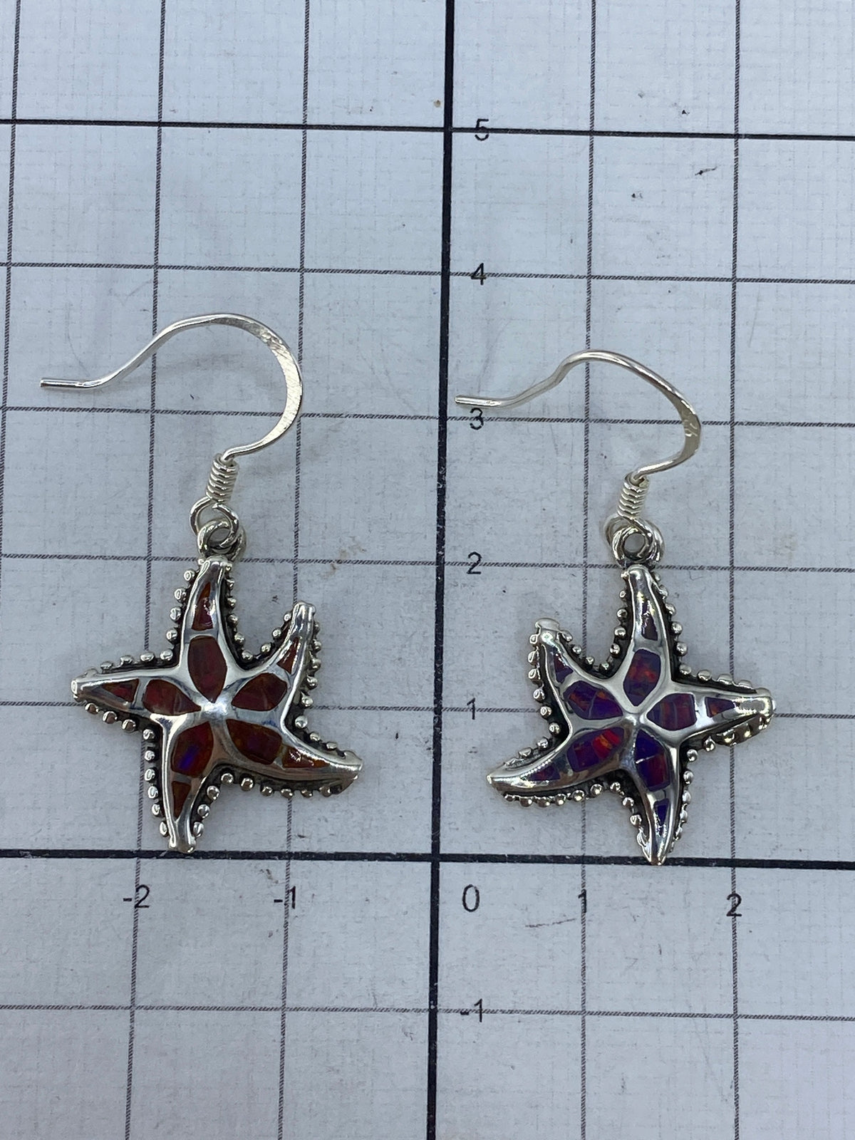 Gancho de plata 950 en los aretes de ópalo de fuego