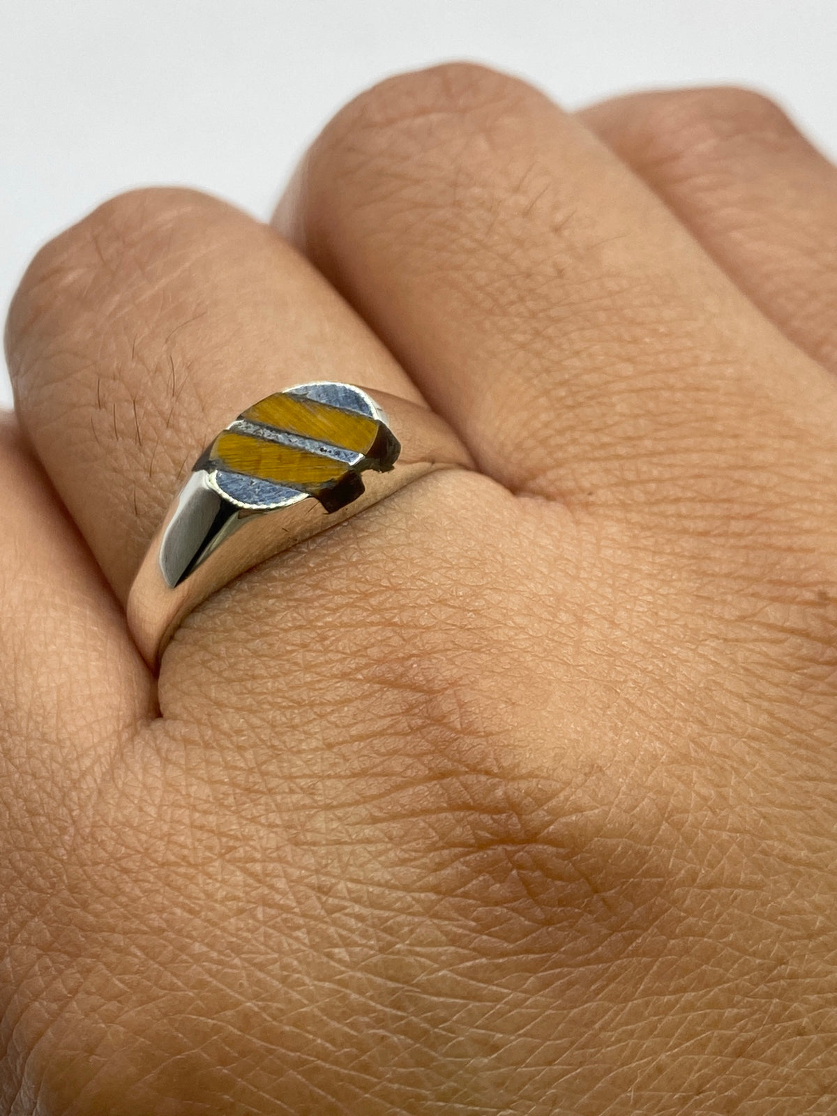 Anillo de Plata Ojo de Tigre Café — Taxco 925 — foto 6