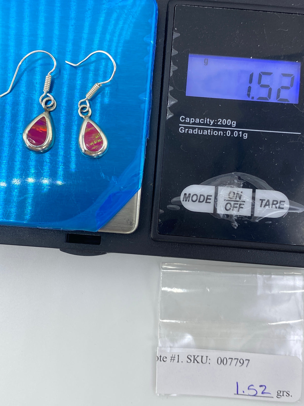 Aretes de Plata Ópalo de Fuego Verde — Taxco 950 — foto 6