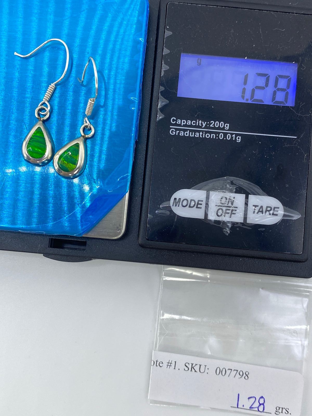 Aretes Plata 925 Ópalo de Fuego Verde Limón — Taxco — foto 6