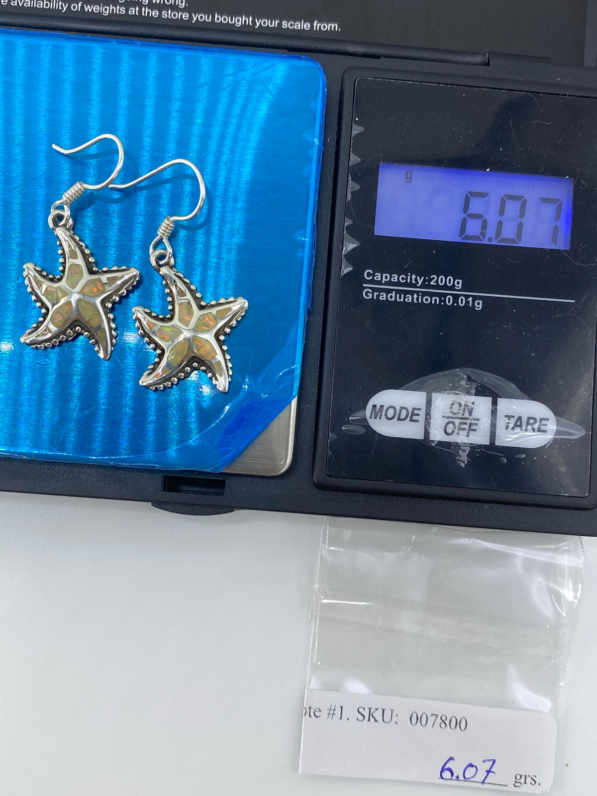 Aretes Estrella Marina Ópalo de Fuego Plata 950 — Taxco — foto 6