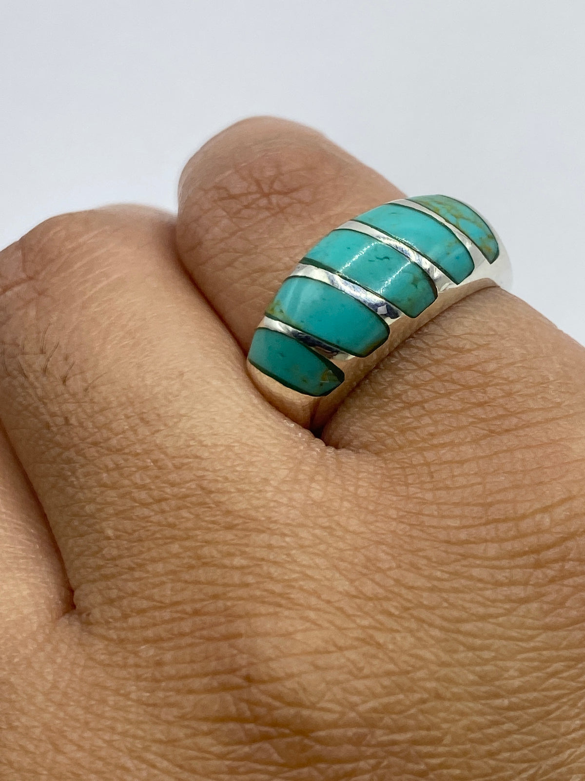 Anillo de Plata con Turquesa Azul Cielo — Taxco 925 — foto 6