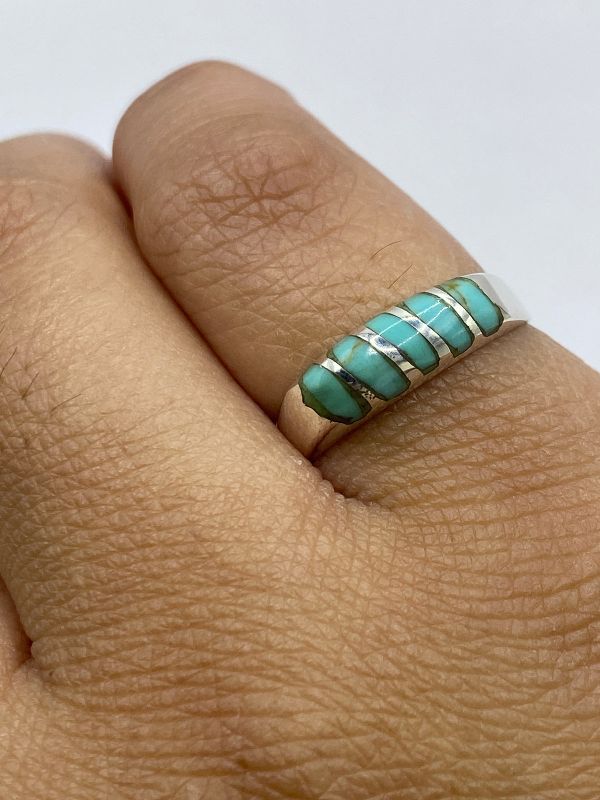 Anillo de Plata con Turquesa Azul Cielo — Taxco 925 — foto 6