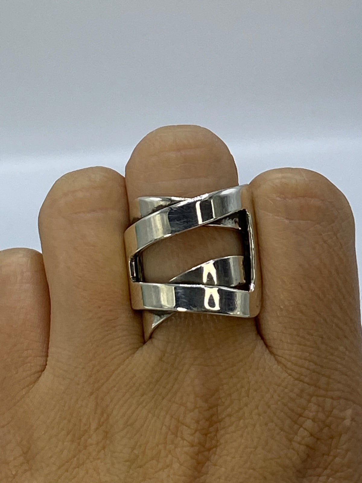 Anillo de Plata Cartoneado Geométrico — Taxco 925 — foto 6