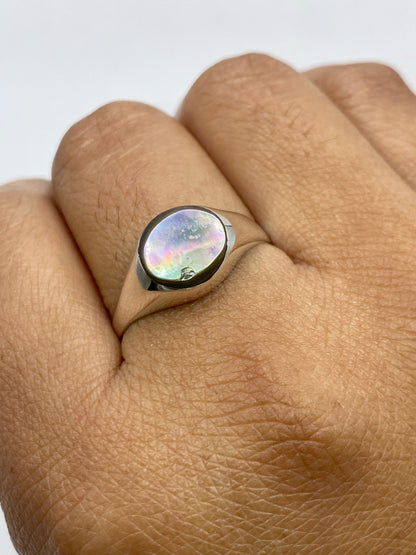 Anillo de Plata con Concha de Abulón Iridiscente — Taxco 925 — foto 6