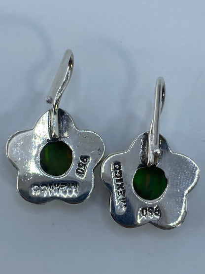 Aretes de Plata con Ópalo de Fuego Verde — Taxco 950 — foto 5