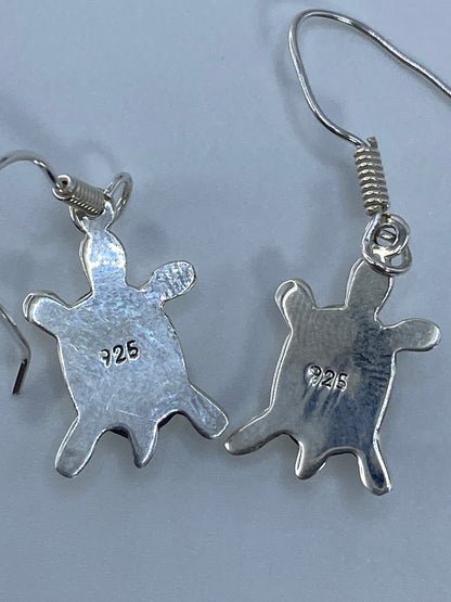 Aretes de Plata Tortuga con Ópalo de Fuego Verde — foto 5