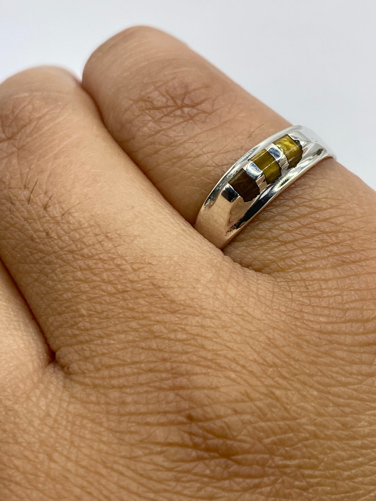Anillo de Plata Ojo de Gato Café — Taxco 925 — foto 6