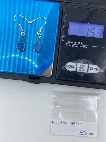 Aretes de Plata 950 con Opalo de Fuego Verde — foto 6