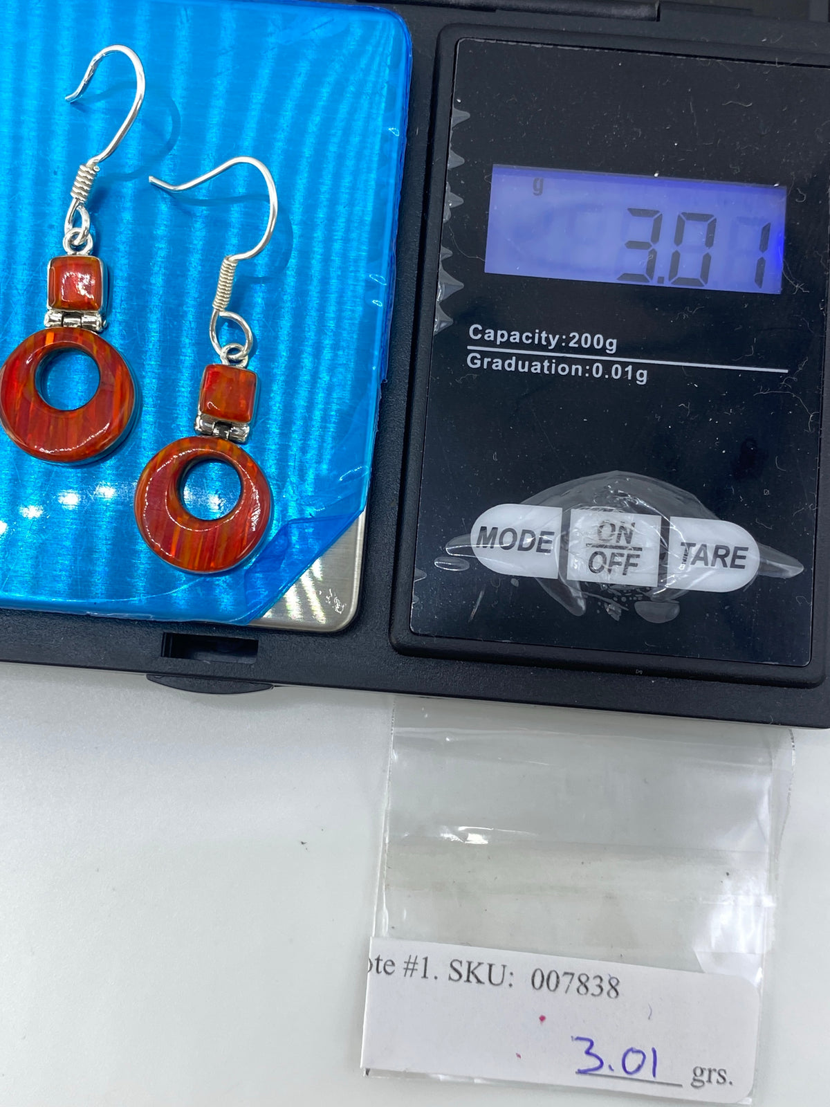 Aretes Plata 950 Ópalo de Fuego Naranja — Taxco — foto 6