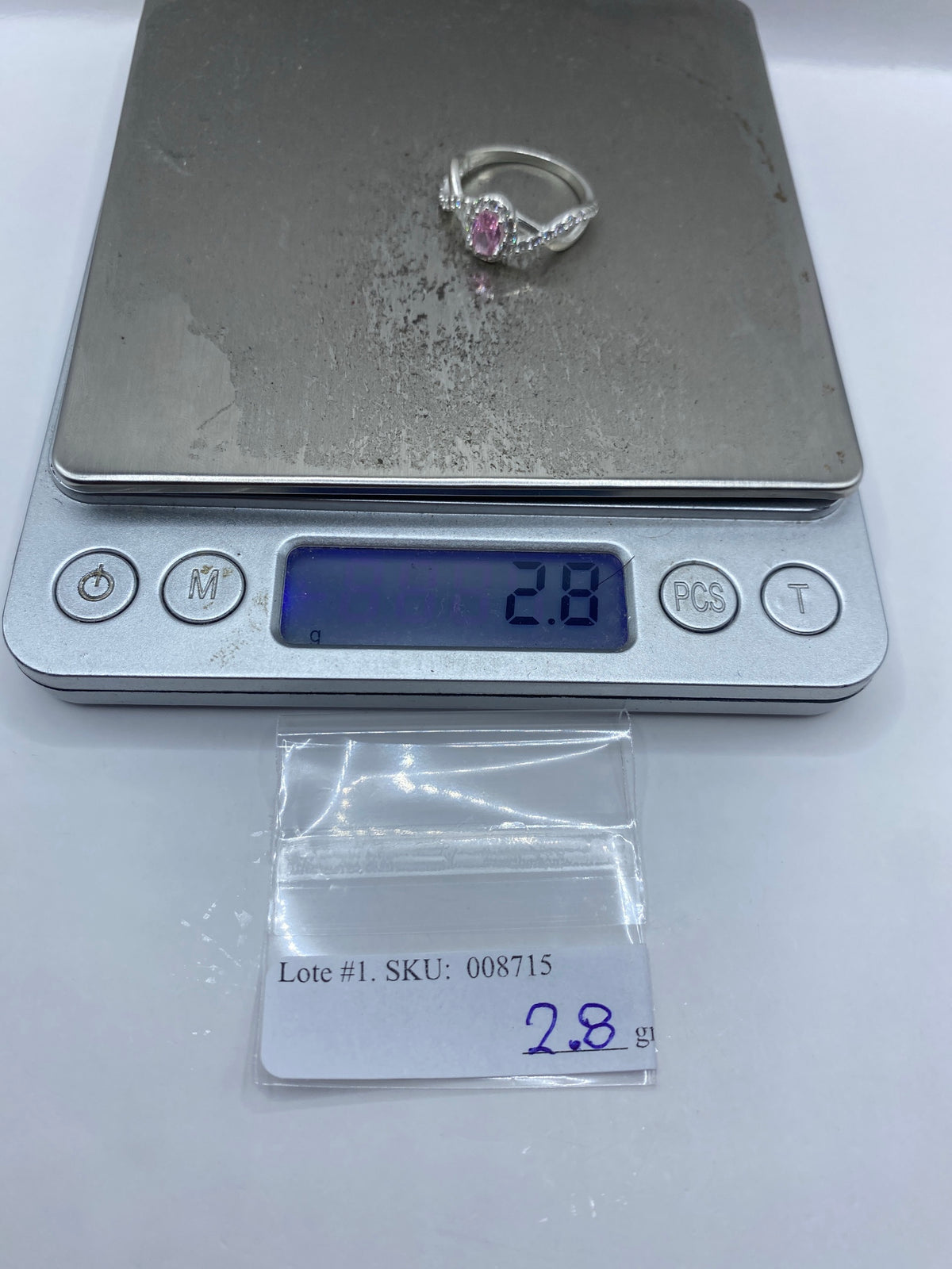 Anillo Circonia Rosa y Micro-Circonia Blanca de Plata 925 — foto 7