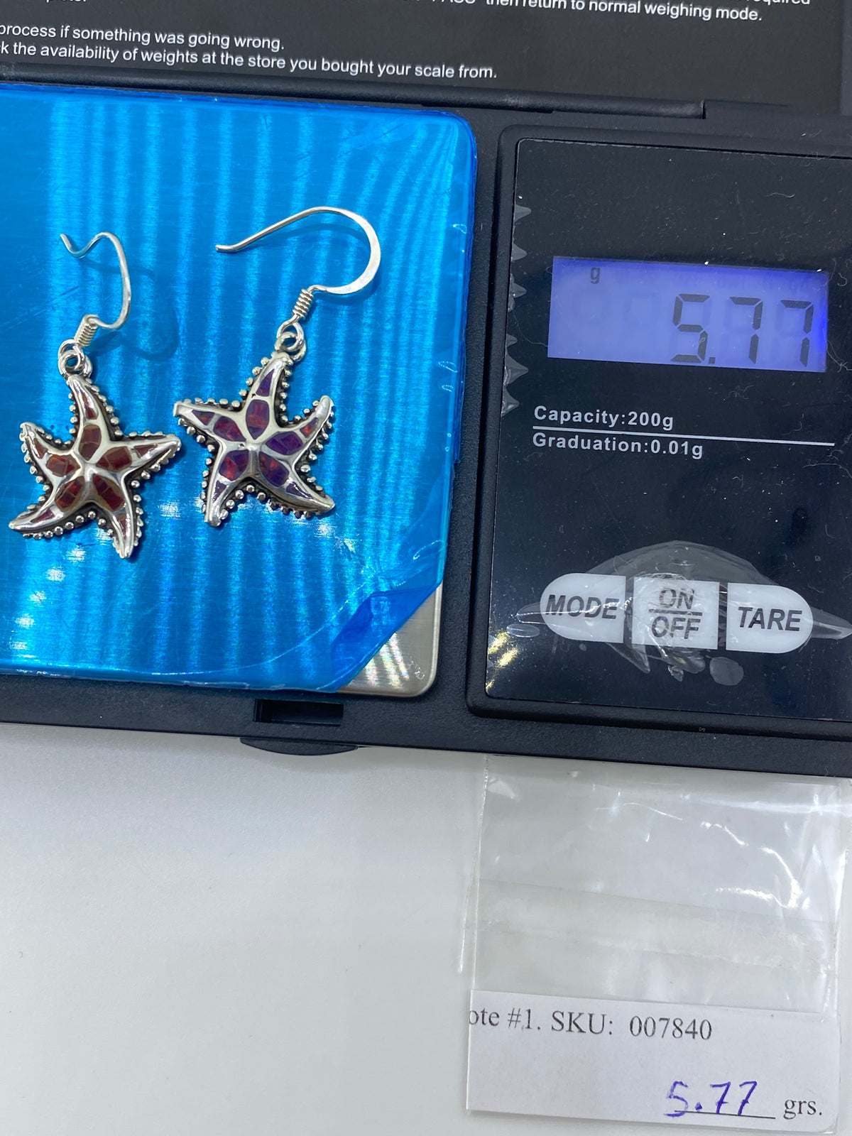 Aretes Estrella Marina Ópalo de Fuego Plata 950 — Taxco — foto 6