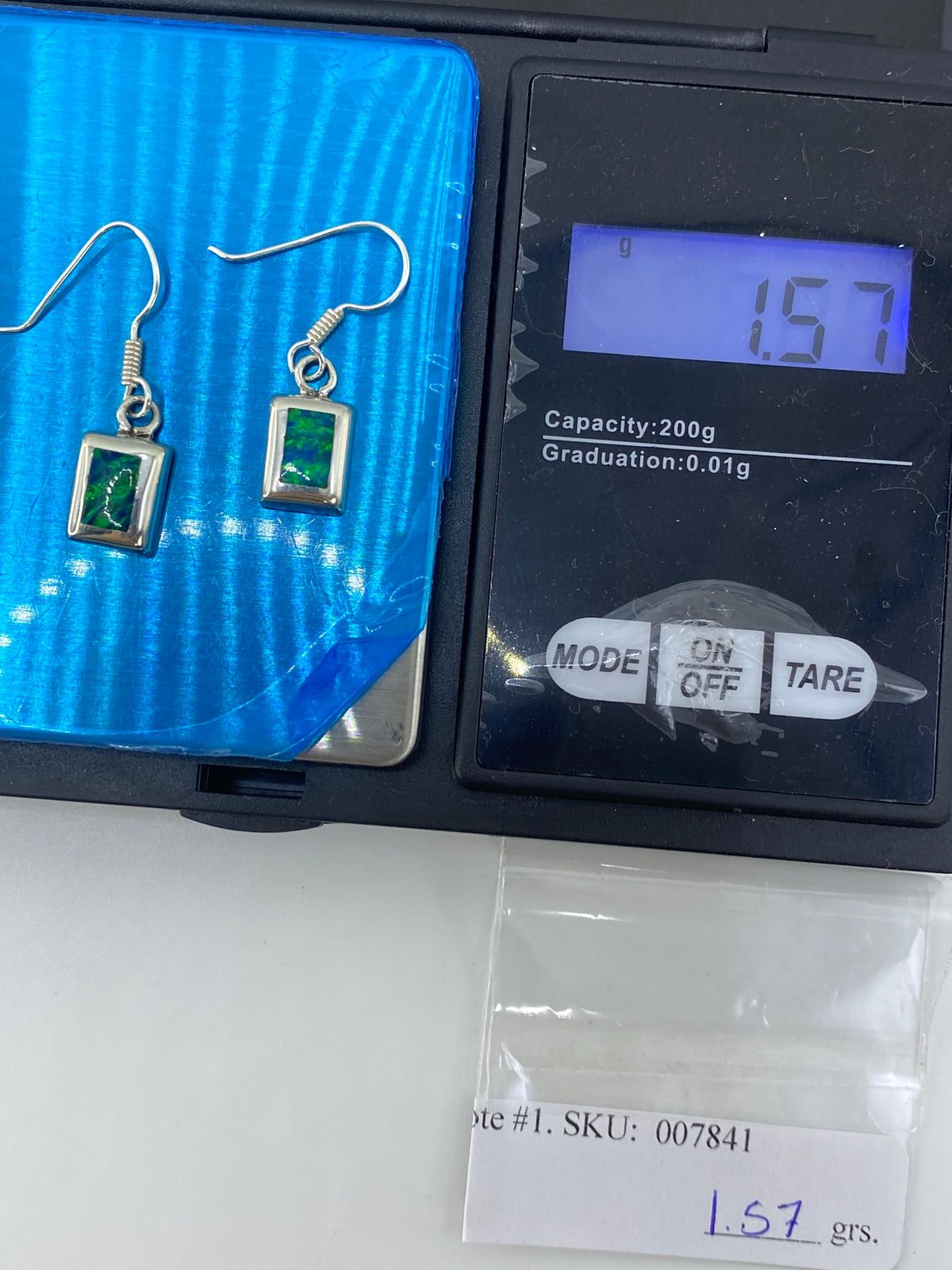 Aretes de Plata con Ópalo de Fuego Verde — Taxco 925 — foto 6