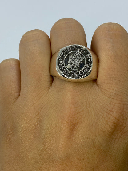 Anillo Calendario Azteca de Plata Calado — Taxco 925 — foto 6