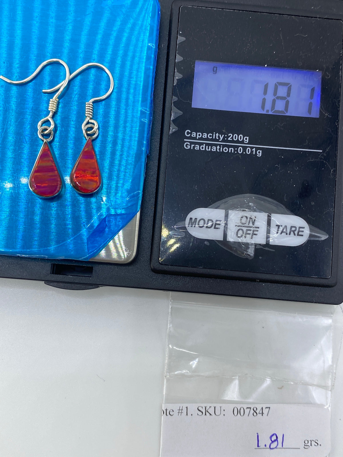 Aretes de Plata 950 con Ópalo de Fuego Rosa — Taxco — foto 6