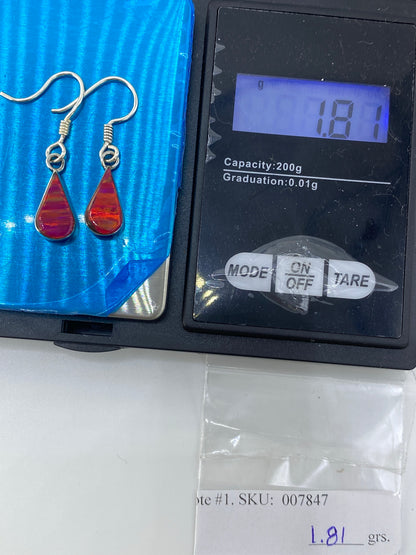 Aretes de Plata 950 con Ópalo de Fuego Rosa — Taxco — foto 6