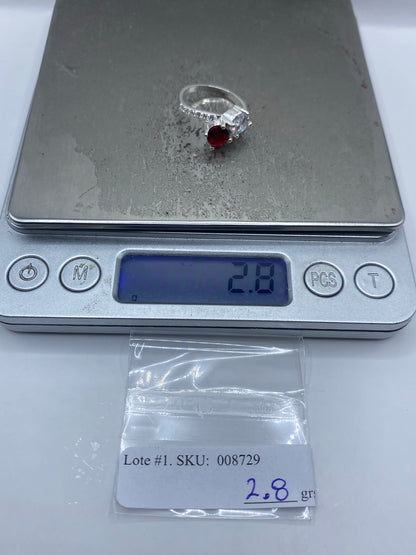 Anillo de Plata Dual Circonia Roja y Blanca — Taxco 925 — foto 7