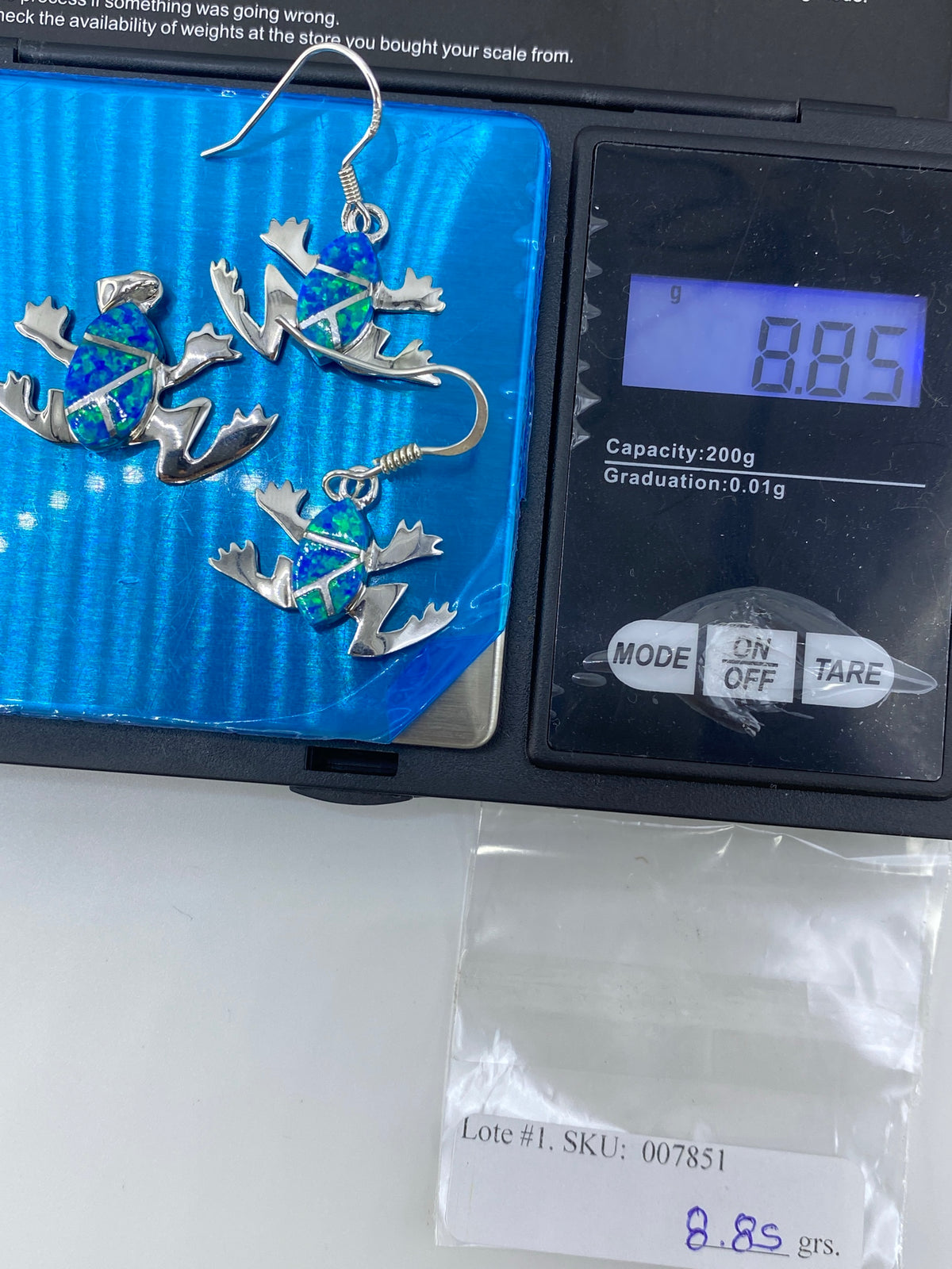 Aretes Rana Plata 925 Ópalo de Fuego — Taxco — foto 6