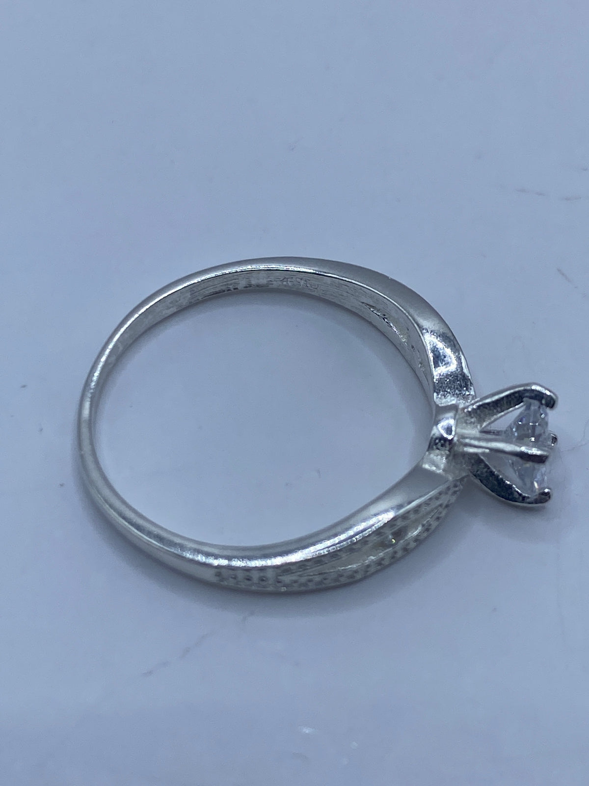Anillo Solitario Circonia Blanca de Plata 925 — Taxco — foto 5
