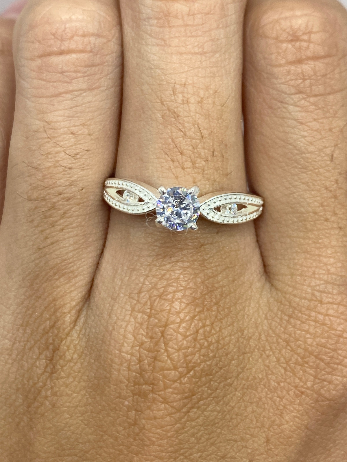 Anillo Solitario Circonia Blanca de Plata 925 — Taxco — foto 6