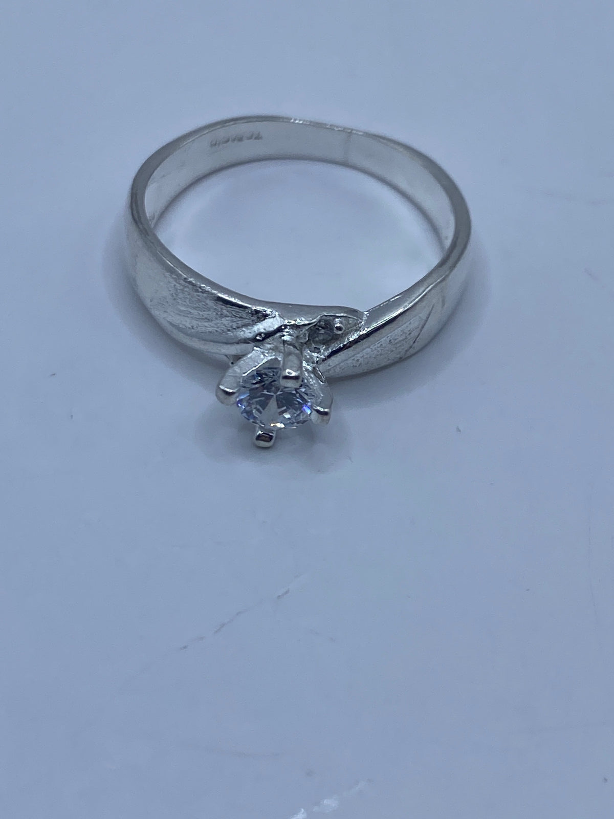 Anillo de Plata Circonia Blanca Solitario — Taxco 925 — foto 5