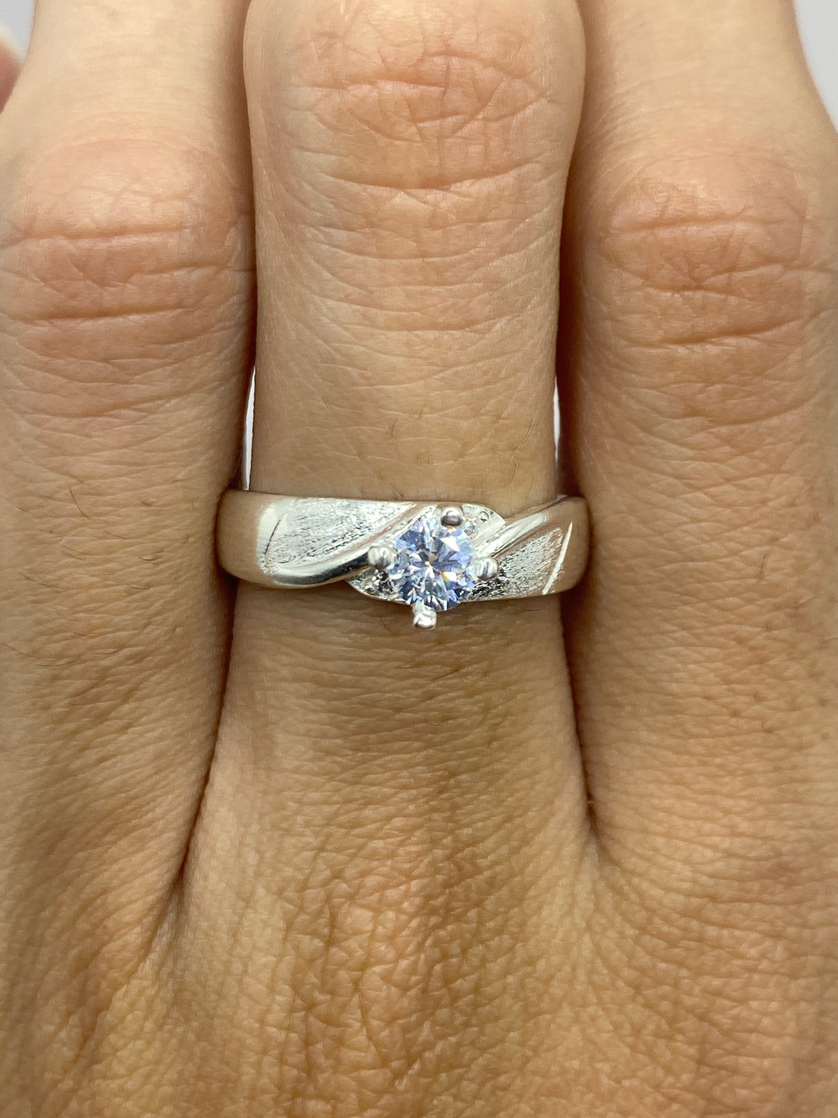 Anillo de Plata Circonia Blanca Solitario — Taxco 925 — foto 6