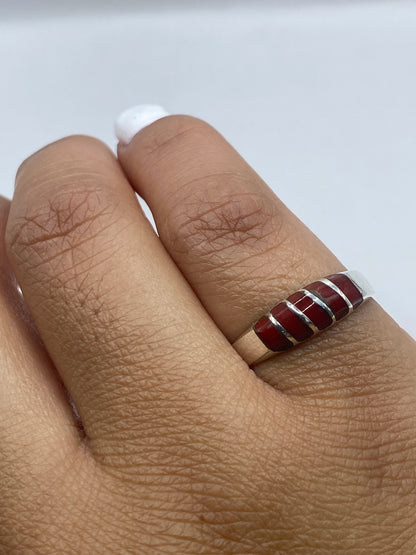 Anillo de Plata Coral Rojo Geométrico — Taxco 925 — foto 6