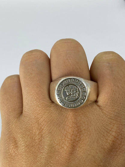 Anillo Plata Calendario Azteca Repujado — Taxco 925 — foto 6
