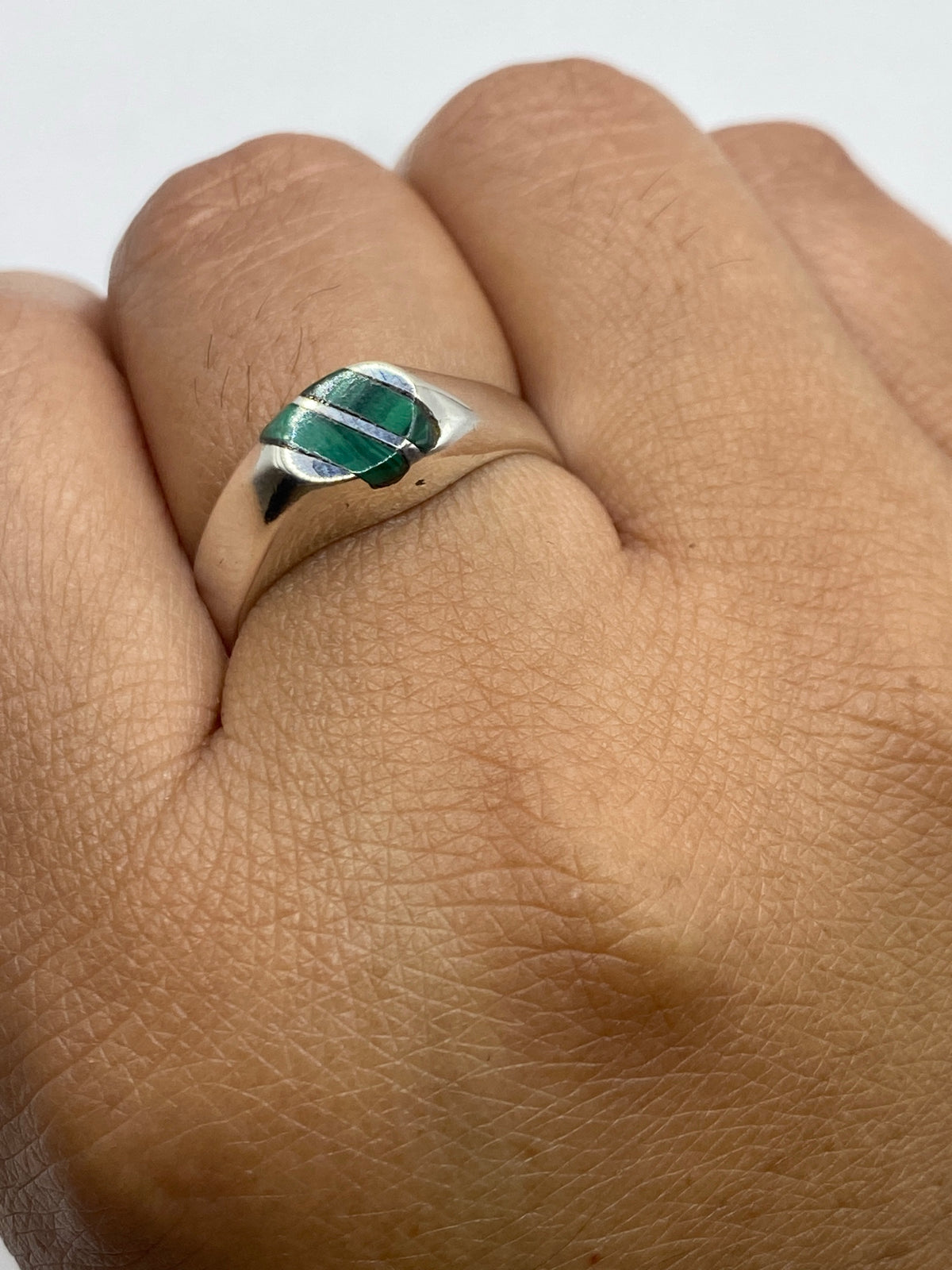 Anillo de Plata Malaquita Verde — Taxco 925 — foto 6